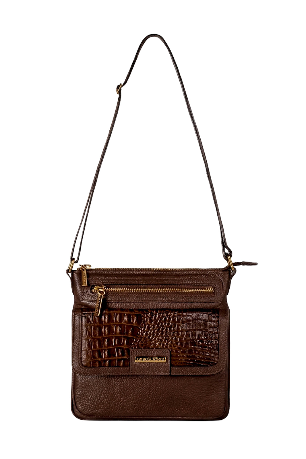 Bolsa pequena transversal em couro liso Emma
