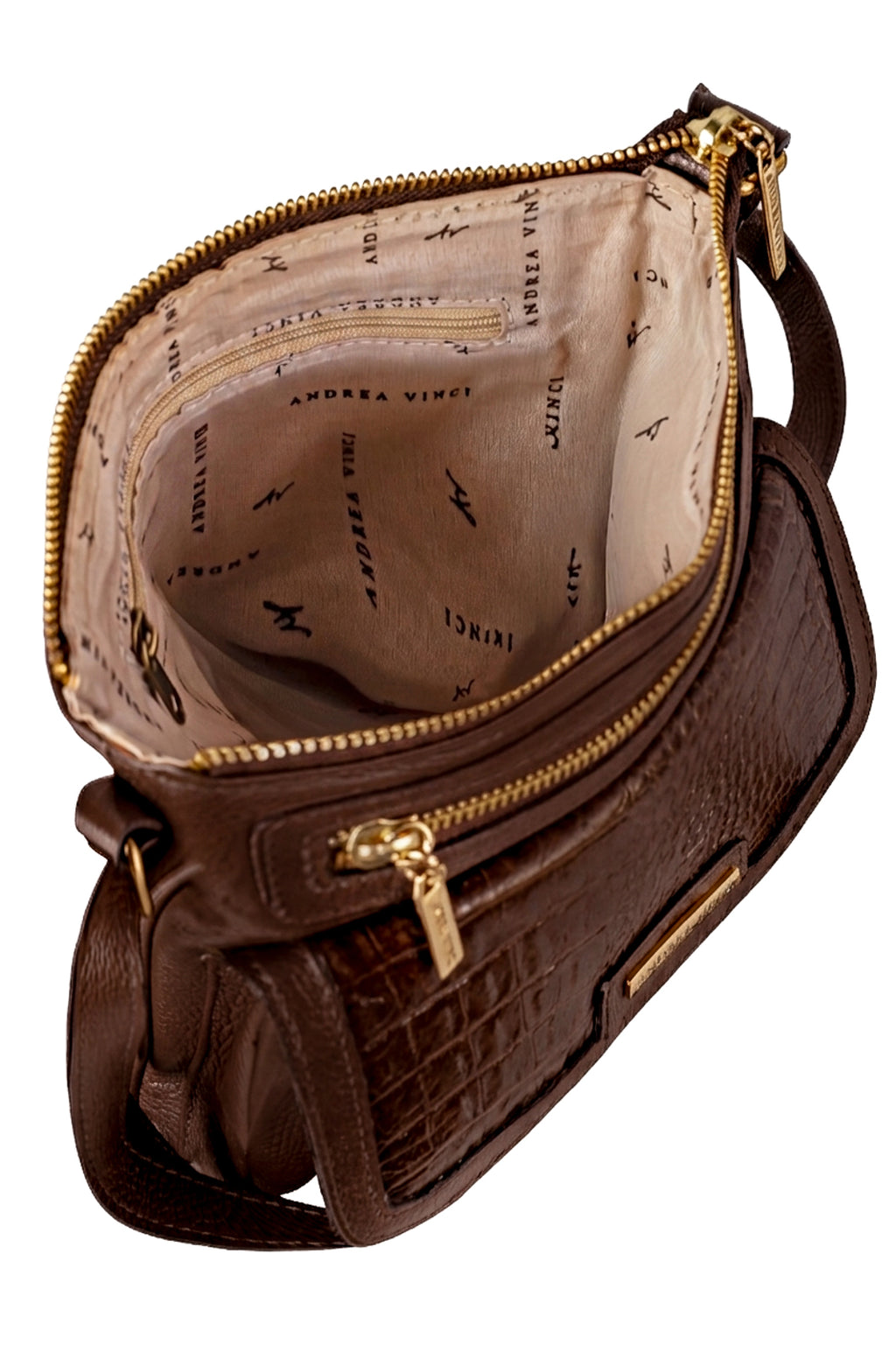 Bolsa pequena transversal em couro liso Emma