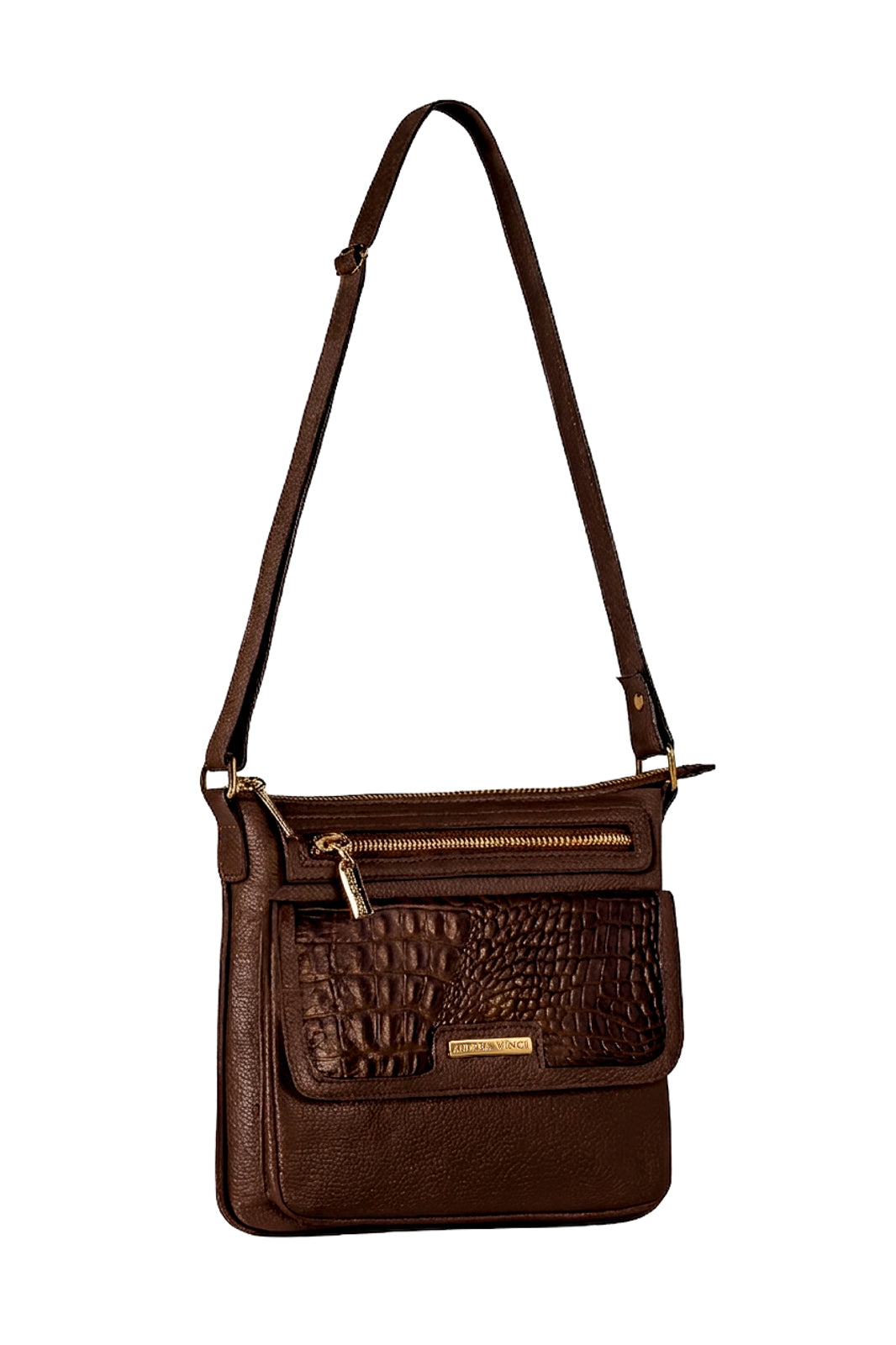 Bolsa pequena transversal em couro liso Emma