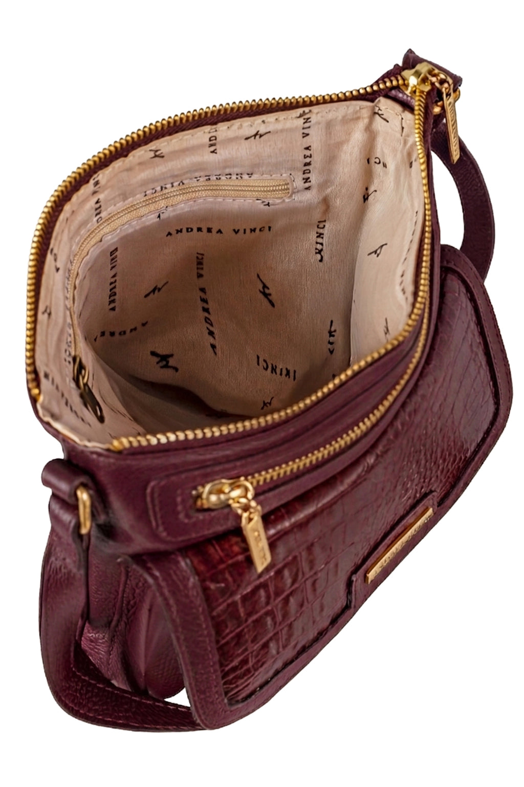 Bolsa pequena transversal em couro liso Emma