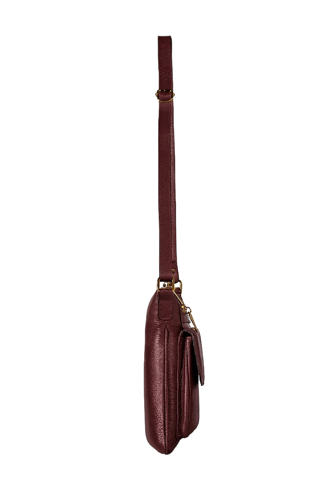 Bolsa pequena transversal em couro liso Emma