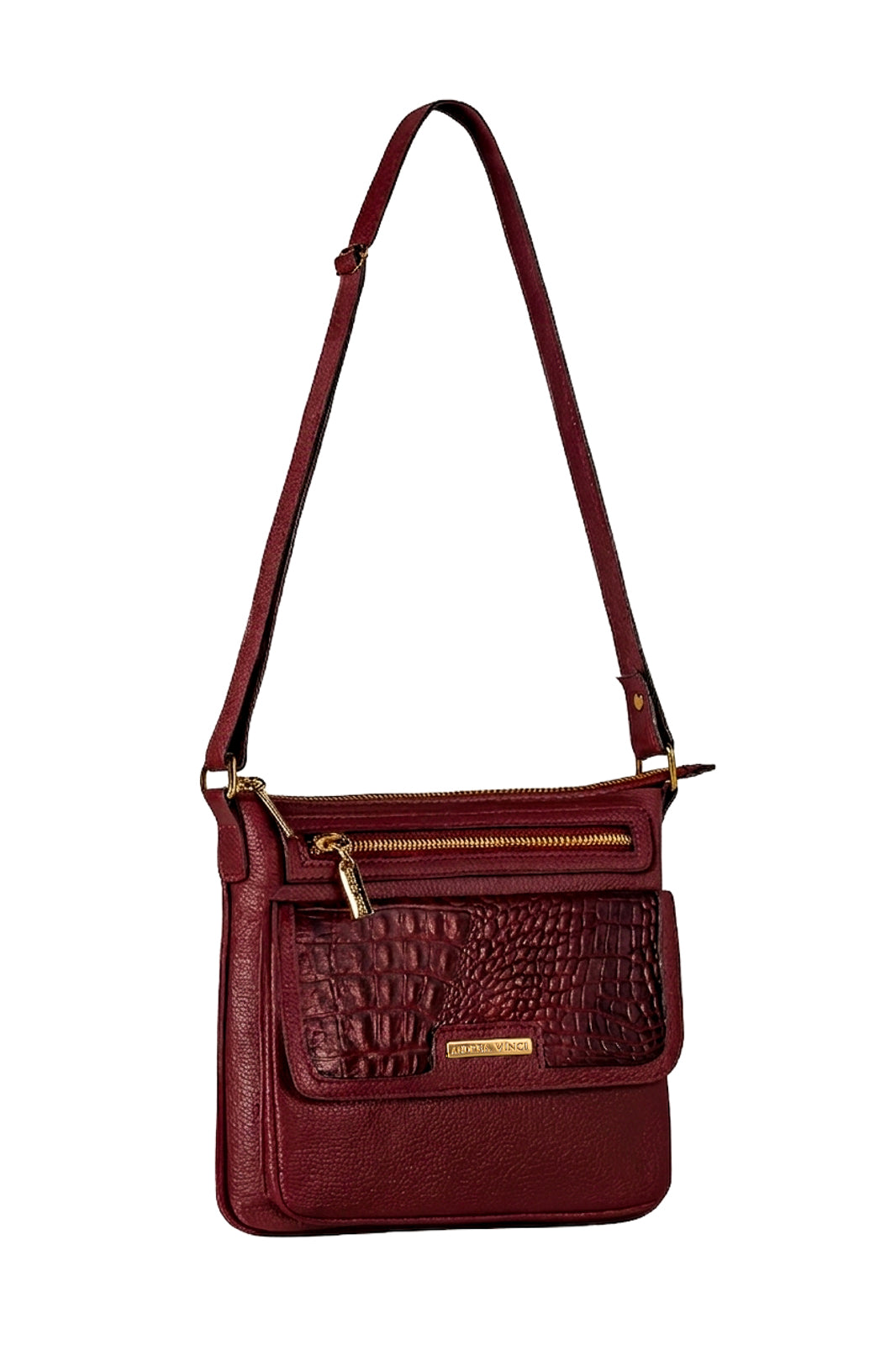 Bolsa pequena transversal em couro liso Emma