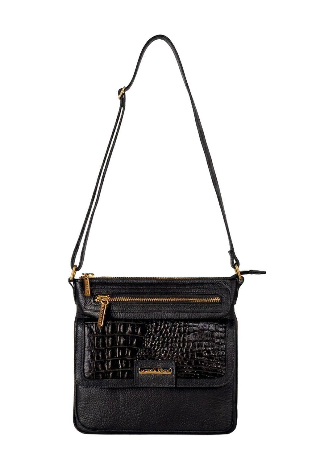 Bolsa pequena transversal em couro liso Emma