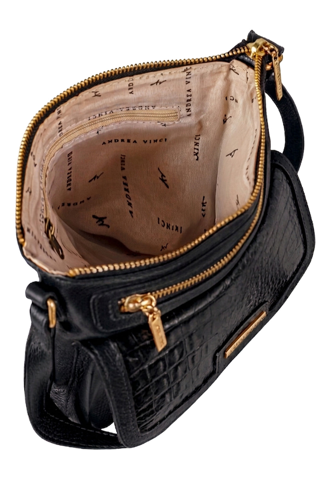 Bolsa pequena transversal em couro liso Emma