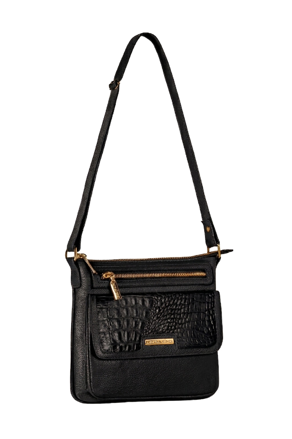 Bolsa pequena transversal em couro liso Emma