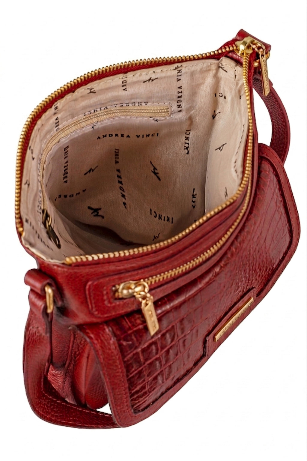 Bolsa pequena transversal em couro liso Emma