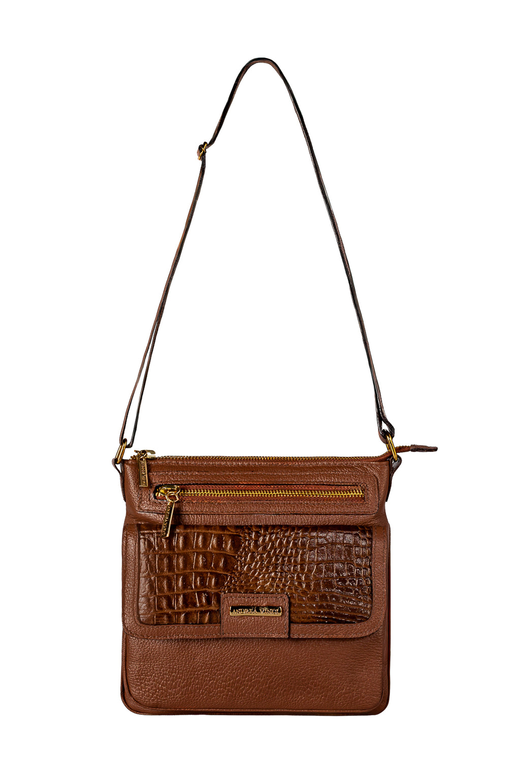 Bolsa pequena transversal em couro liso Emma