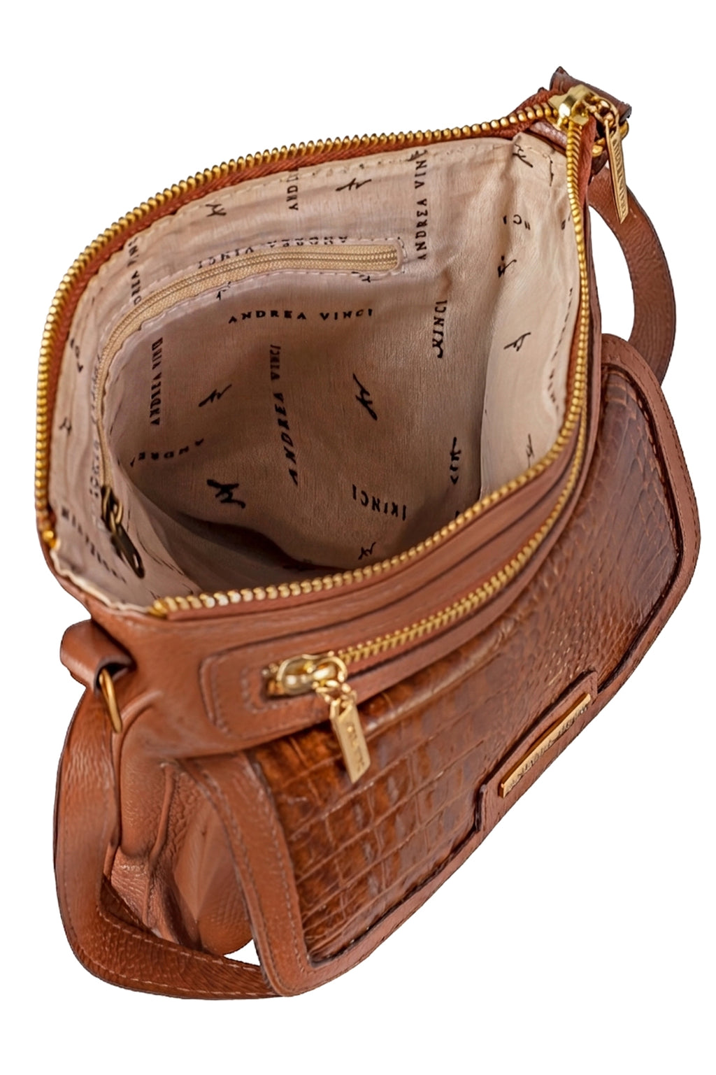 Bolsa pequena transversal em couro liso Emma
