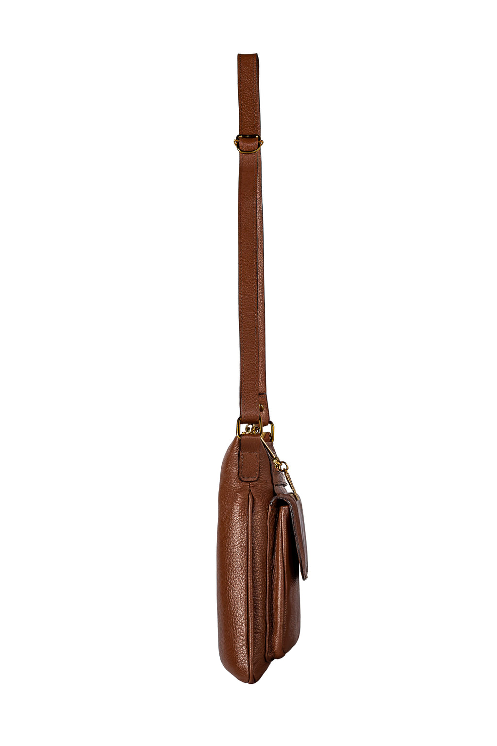 Bolsa pequena transversal em couro liso Emma