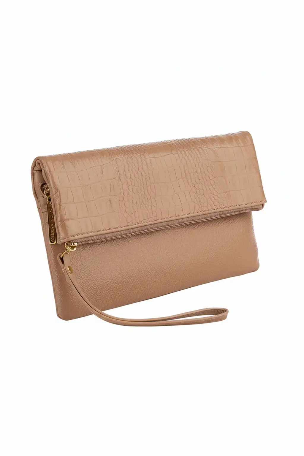 Clutch de couro croco Nikki - Enluaze