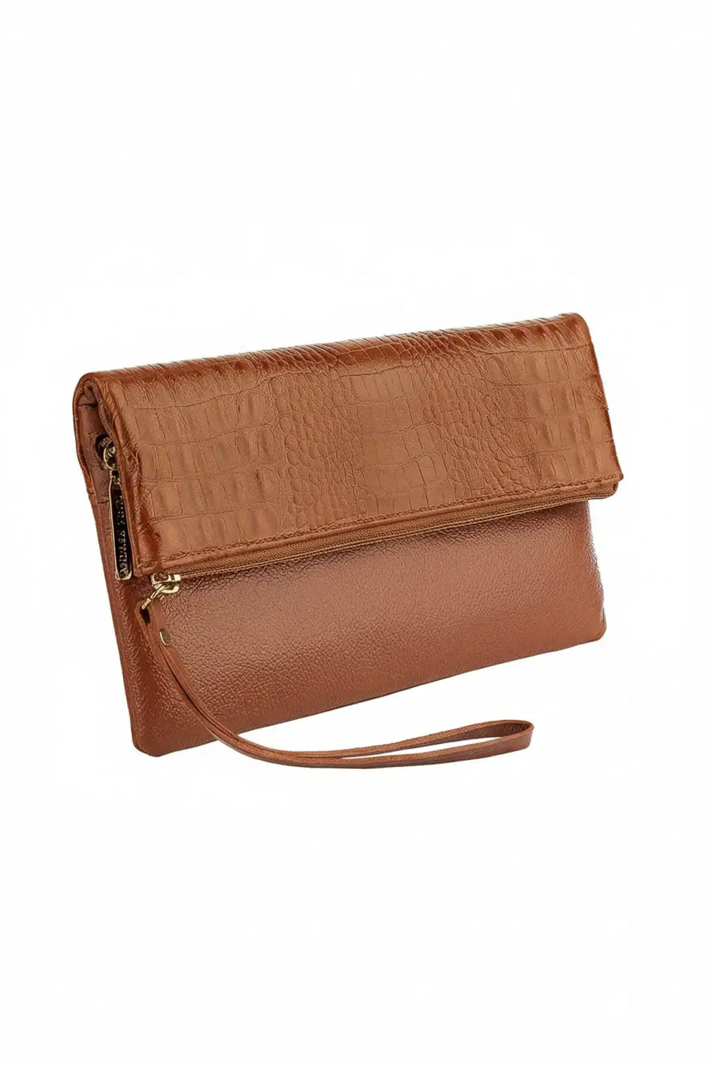 Clutch de couro croco Nikki - Enluaze
