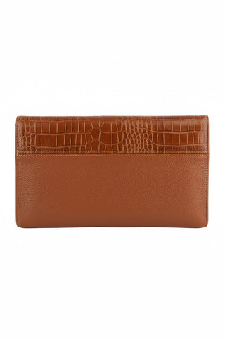 Clutch de couro croco Nikki