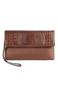Clutch de couro croco Nikki - Enluaze