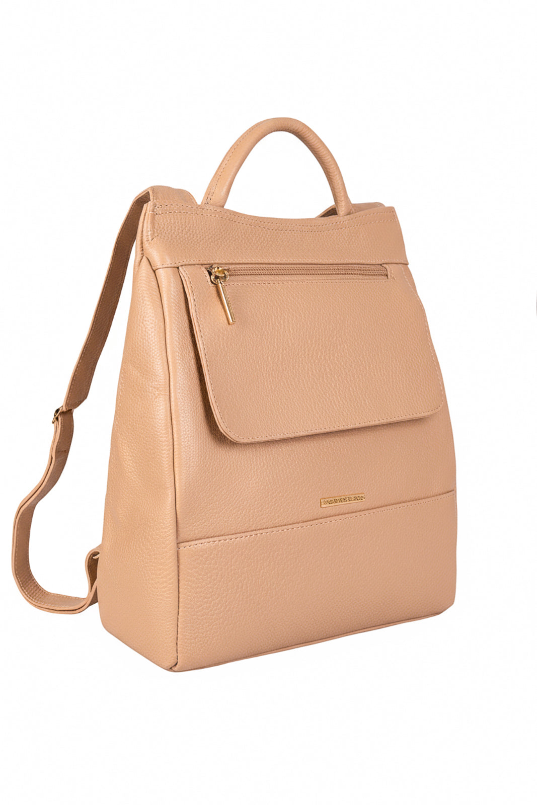 Mochila pequena antifurto couro liso Susan