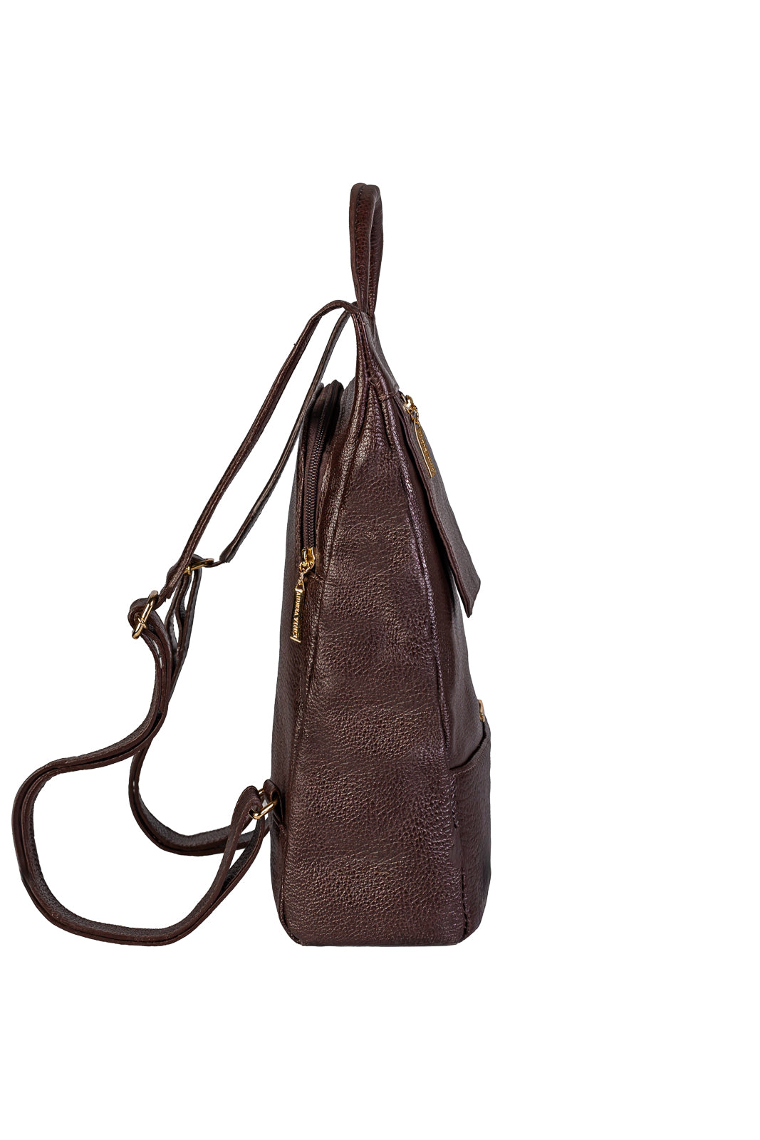 Mochila pequena antifurto couro liso Susan