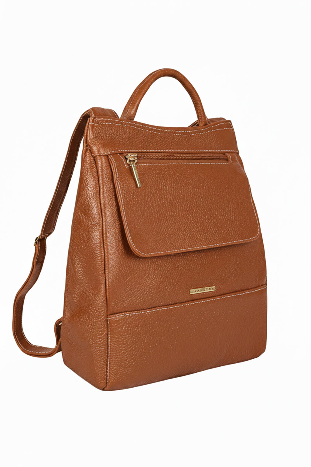 Mochila pequena antifurto couro liso Susan