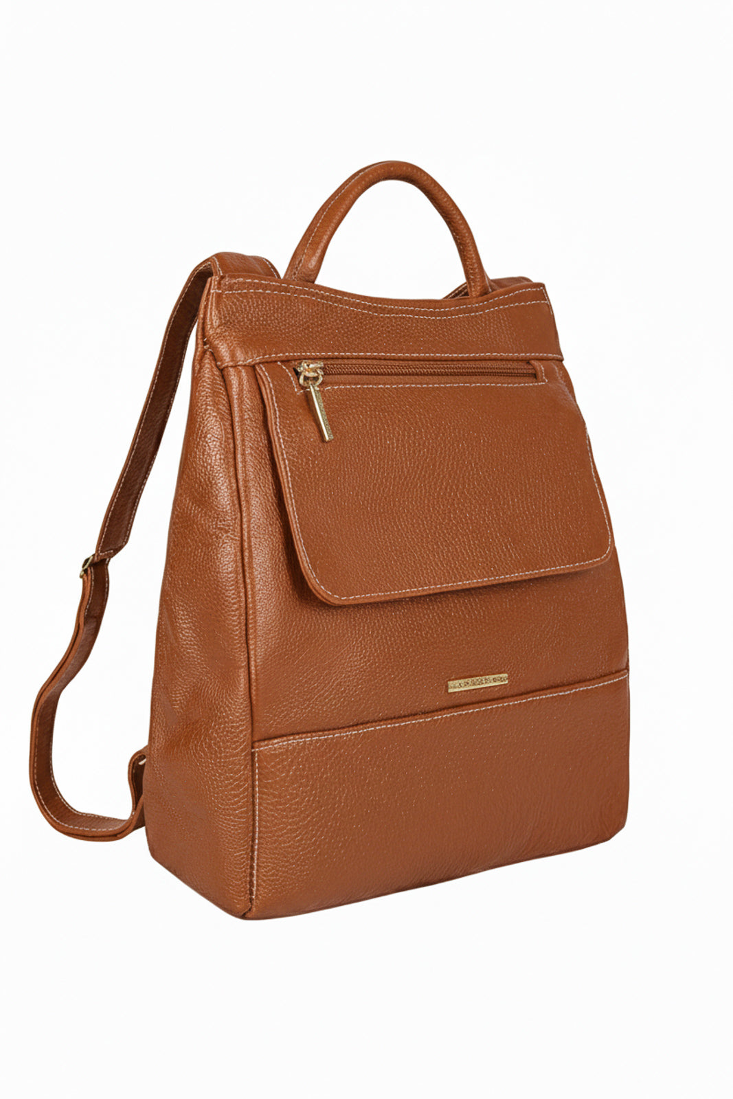 Mochila pequena antifurto couro liso Susan