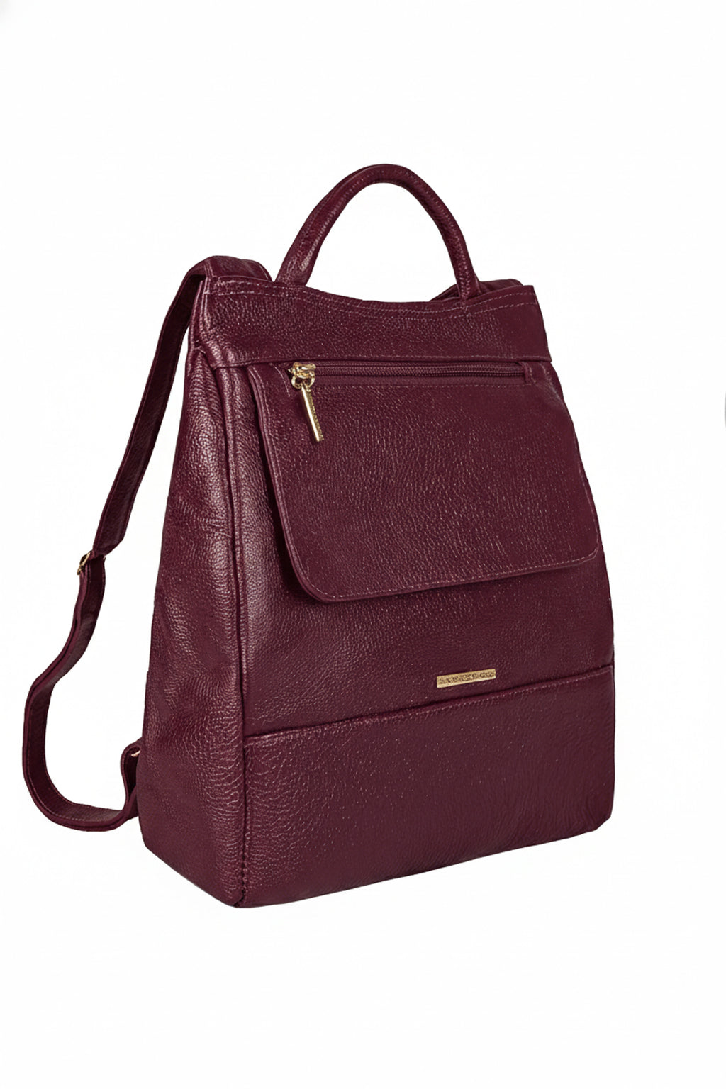 Mochila pequena antifurto couro liso Susan