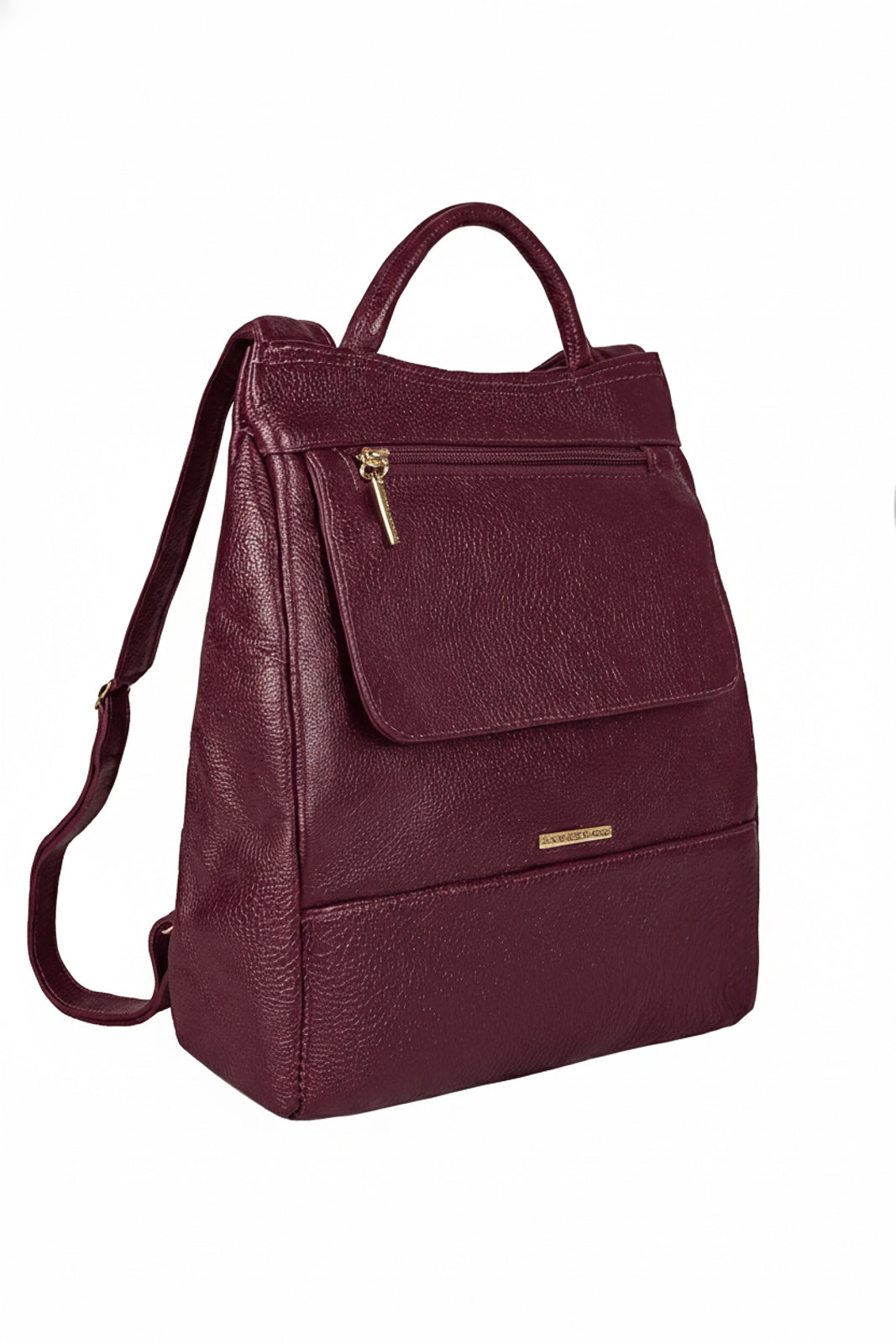 Mochila pequena antifurto couro liso Susan