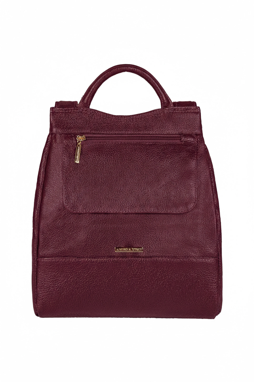 Mochila pequena antifurto couro liso Susan