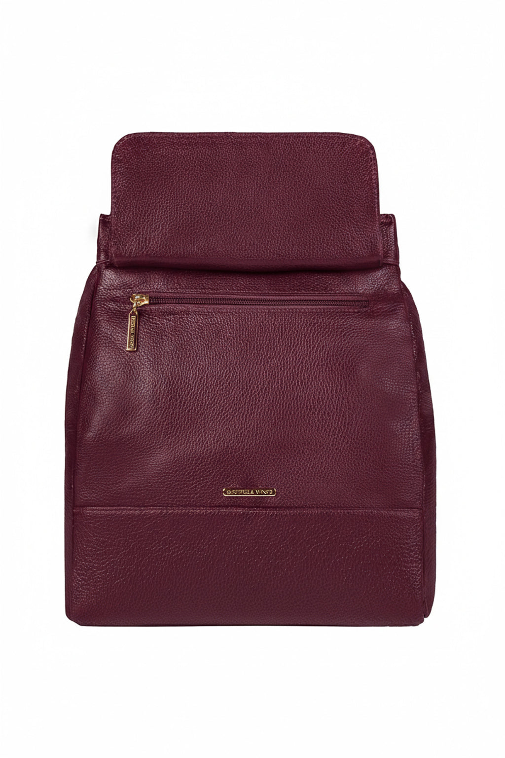 Mochila pequena antifurto couro liso Susan