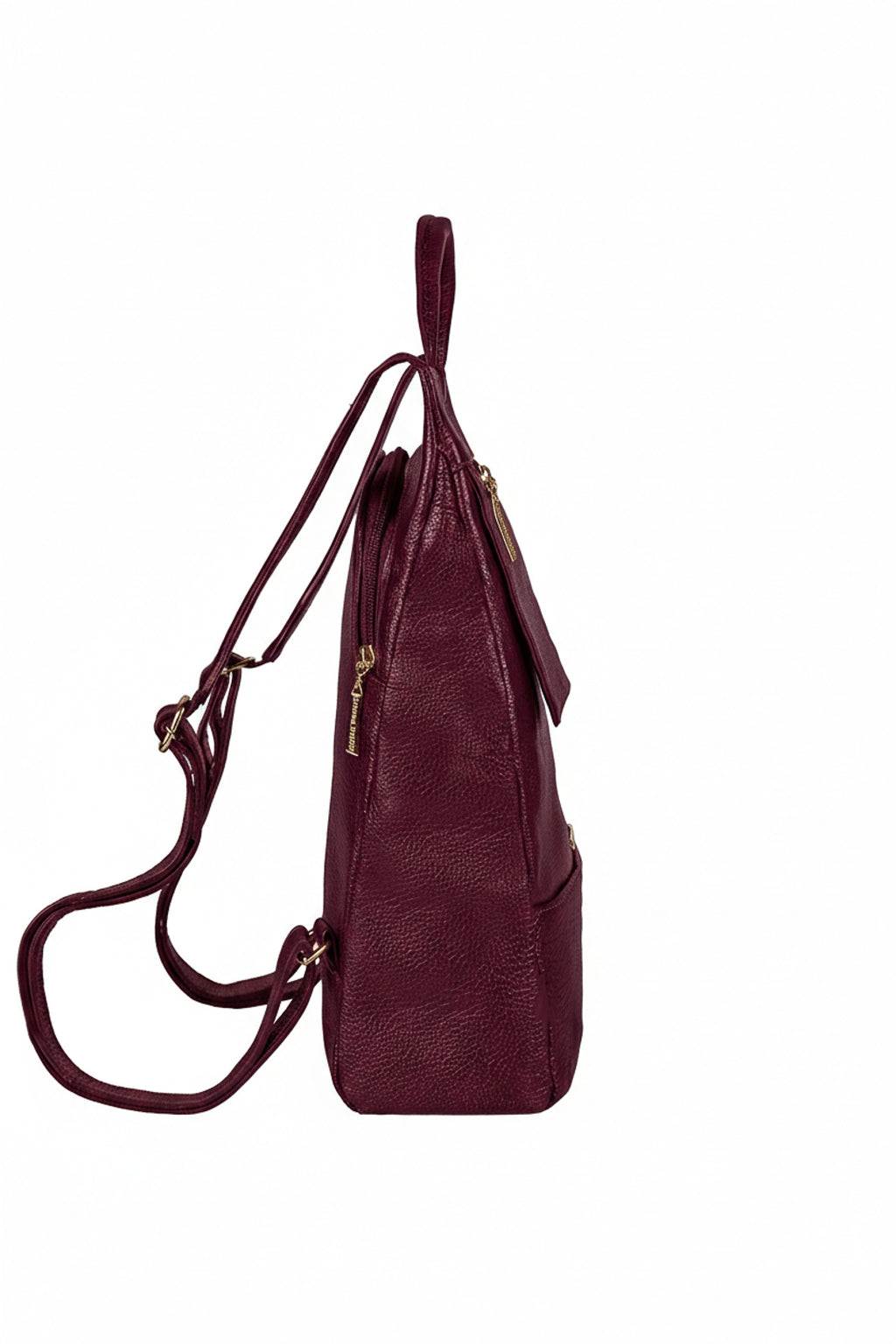 Mochila pequena antifurto couro liso Susan