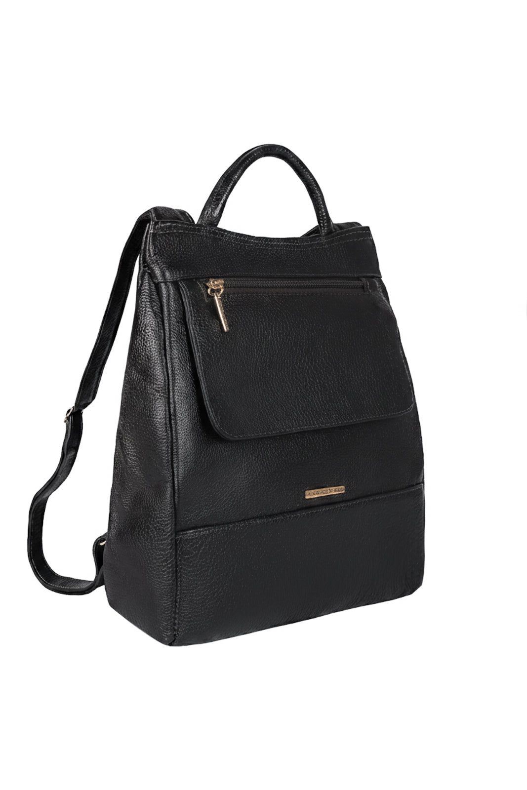 Mochila pequena antifurto couro liso Susan