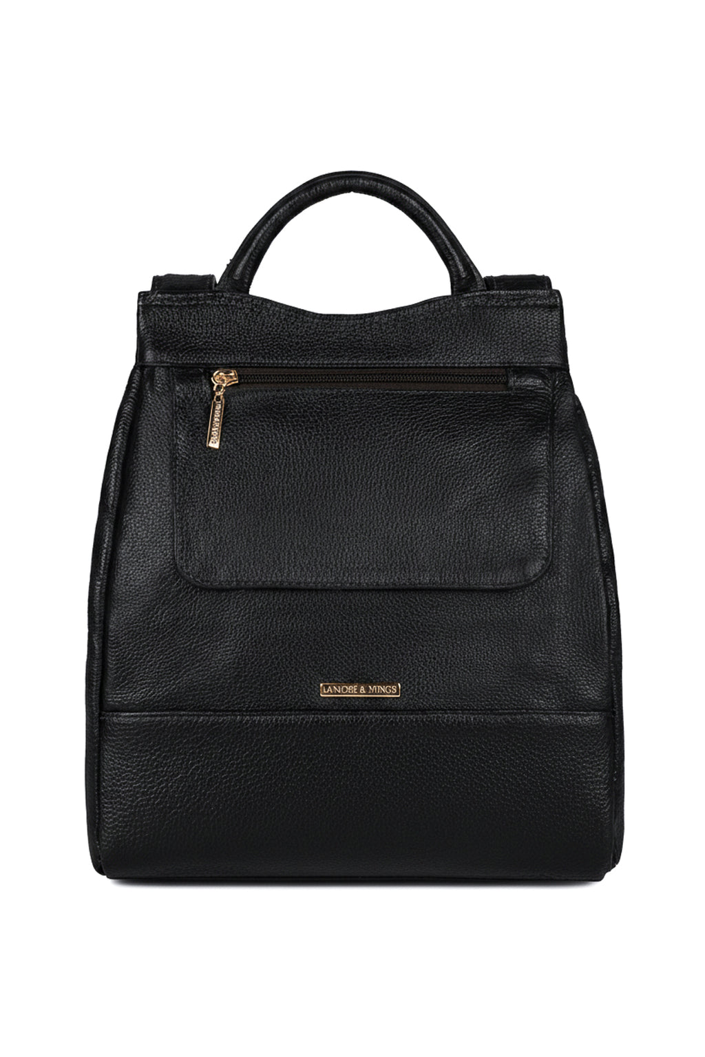 Mochila pequena antifurto couro liso Susan