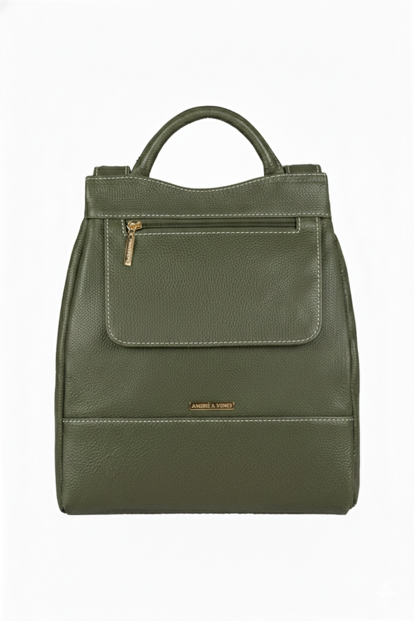 Mochila pequena antifurto couro liso Susan