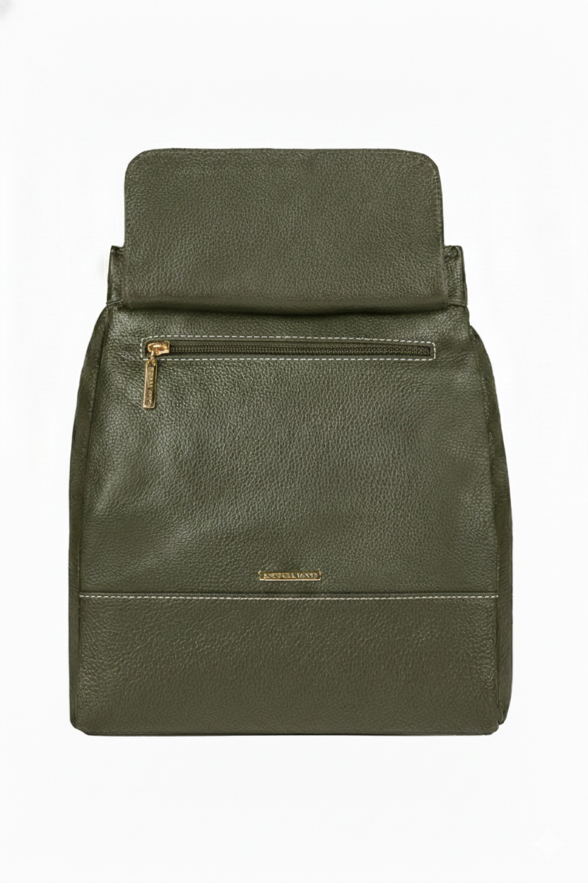 Mochila pequena antifurto couro liso Susan