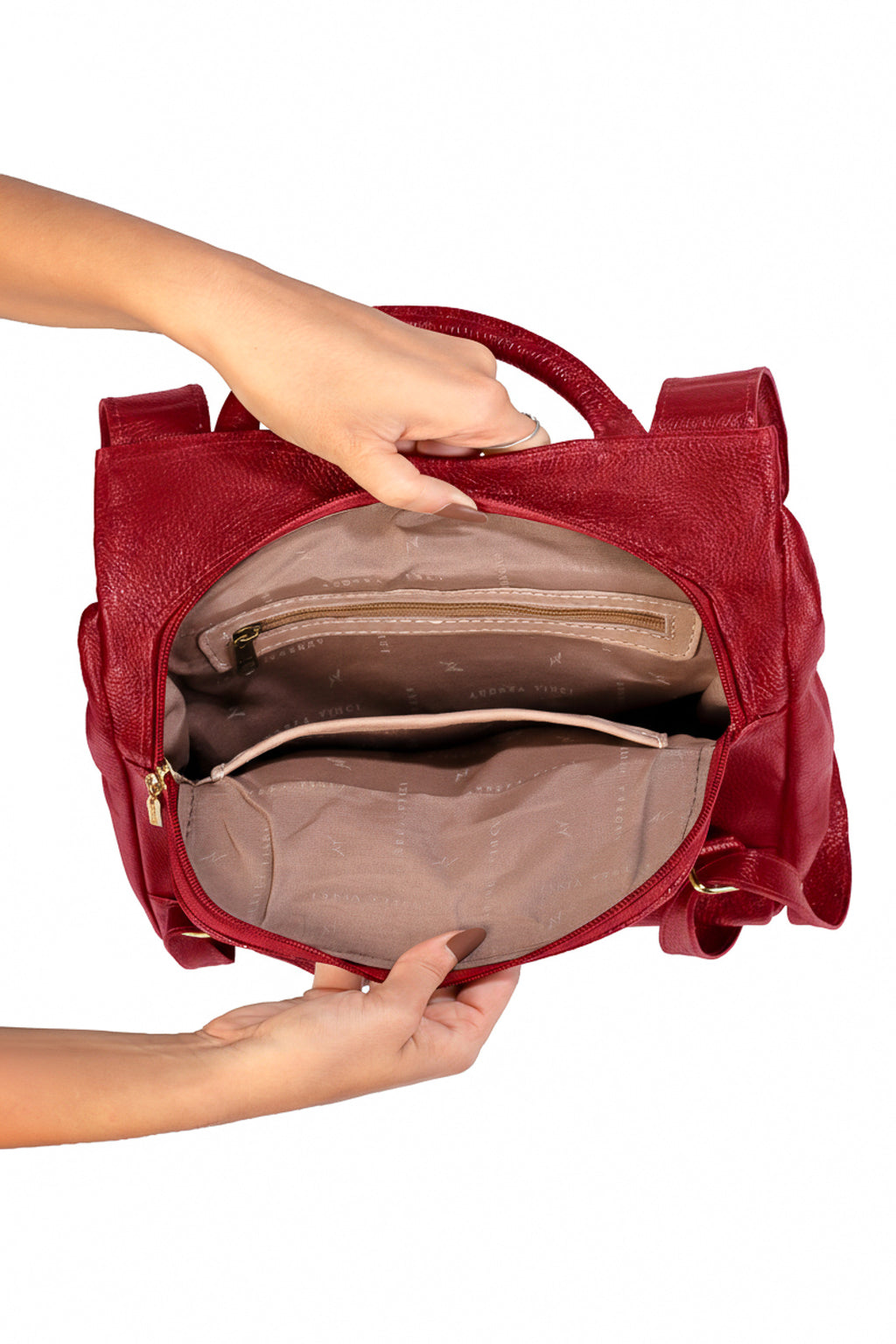 Mochila pequena antifurto couro liso Susan