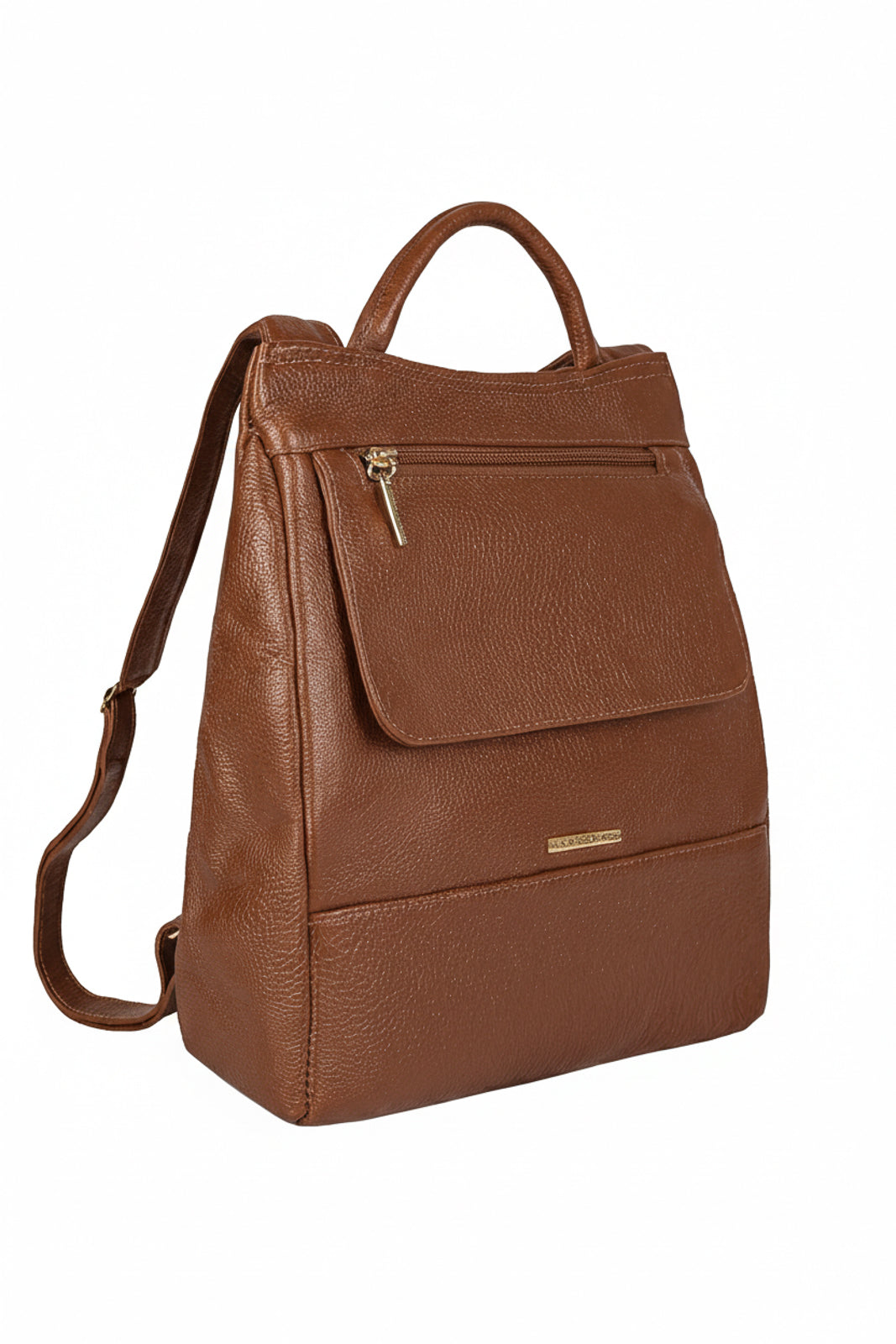 Mochila pequena antifurto couro liso Susan