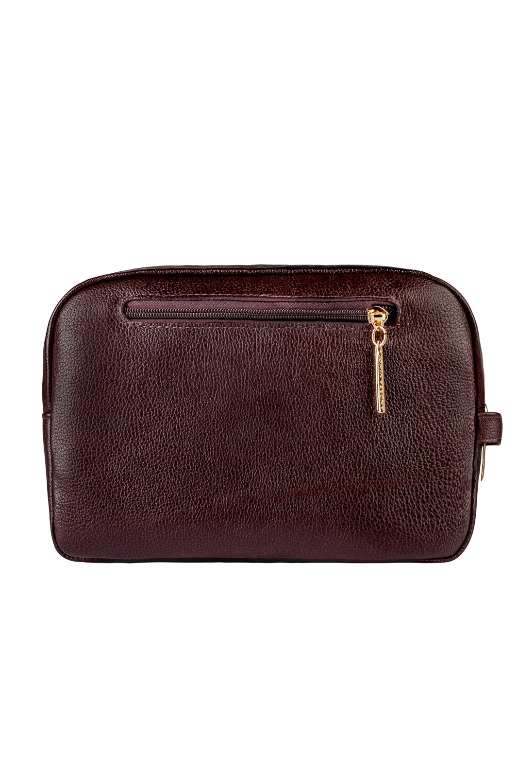 Necessaire de couro liso Manuela 18x28x10cm