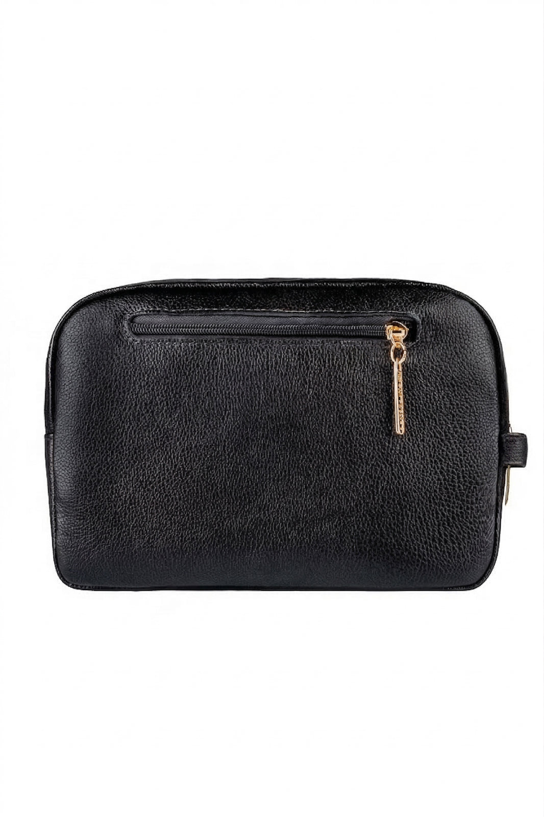 Necessaire de couro liso Manuela 18x28x10cm