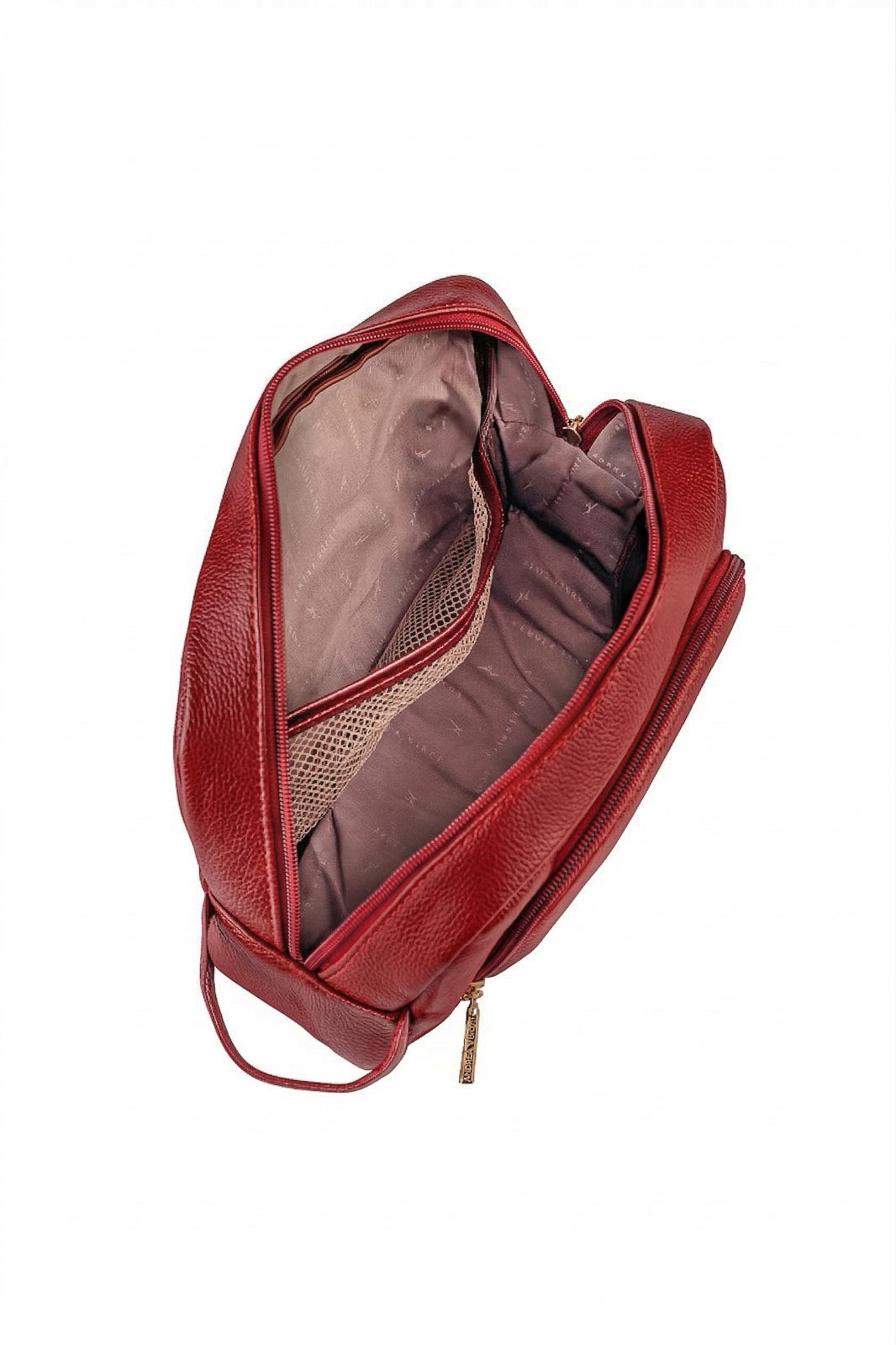 Necessaire de couro liso Manuela 18x28x10cm