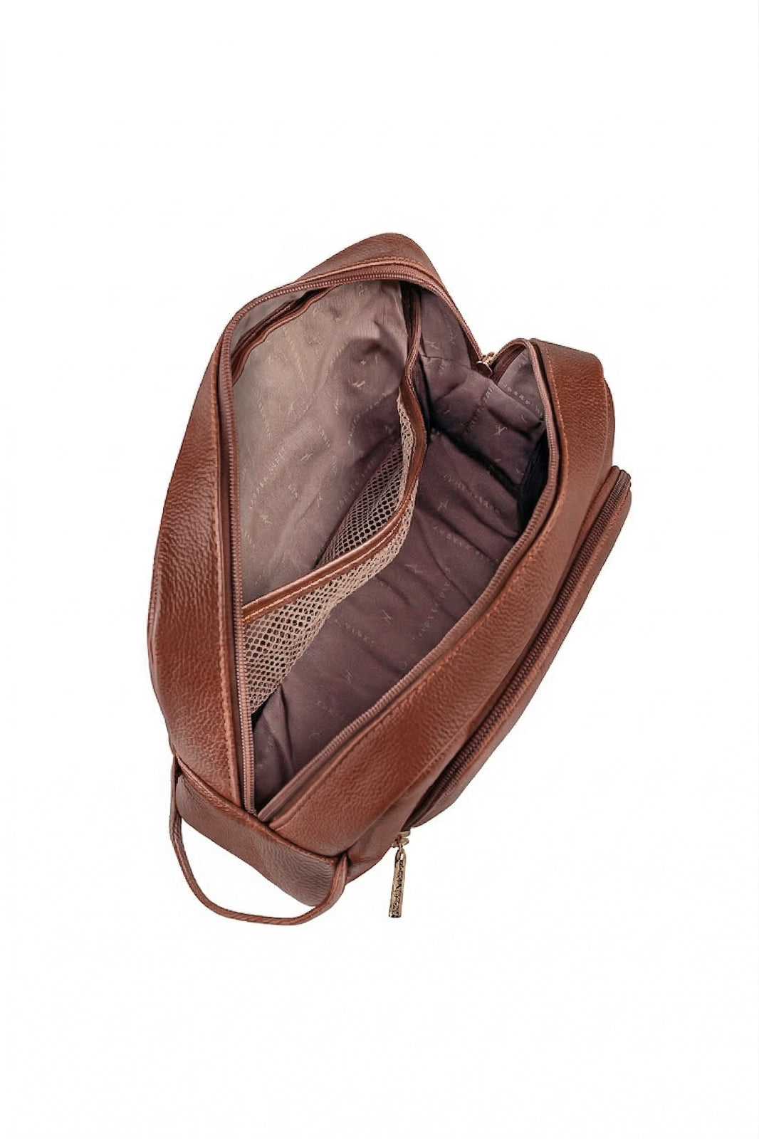 Necessaire de couro liso Manuela 18x28x10cm