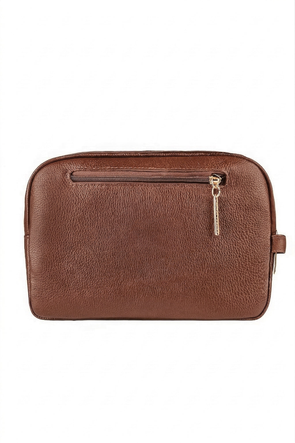 Necessaire de couro liso Manuela 18x28x10cm