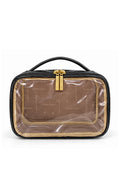 Necessaire transparente em couro e vinil para viagem e maternidade 15x23x9 Eloa