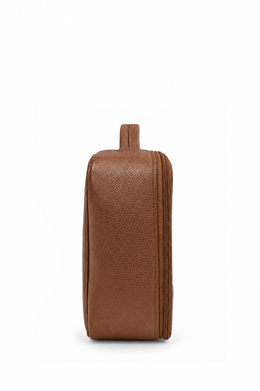 Necessaire transparente em couro e vinil para viagem 23x28x10 Elora