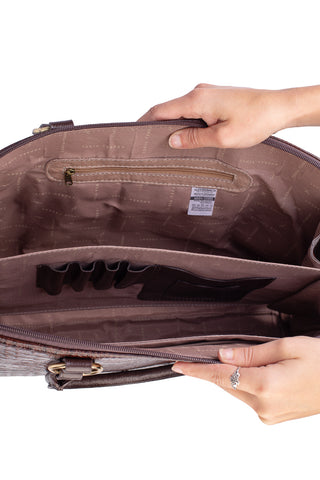 Pasta grande em couro croco Izabela