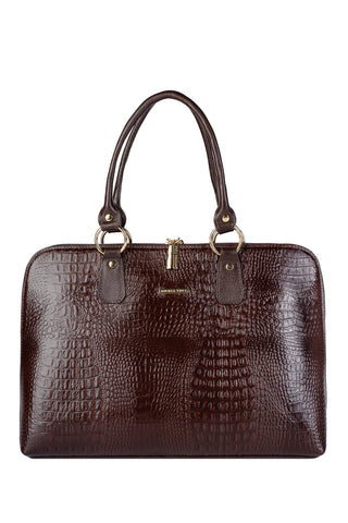 Pasta grande em couro croco Izabela