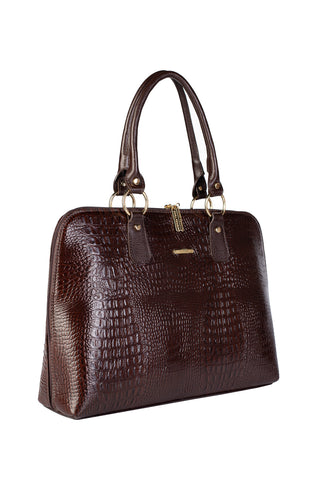 Pasta grande em couro croco Izabela