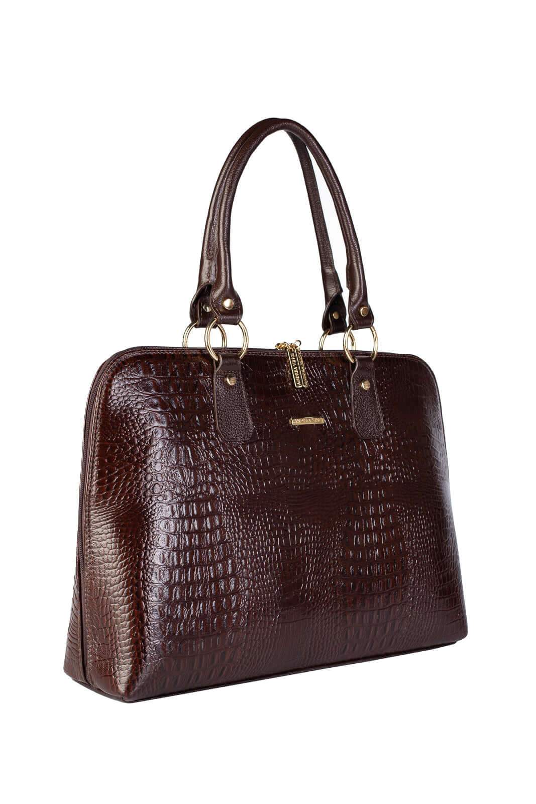 Pasta grande em couro croco Izabela - Enluaze