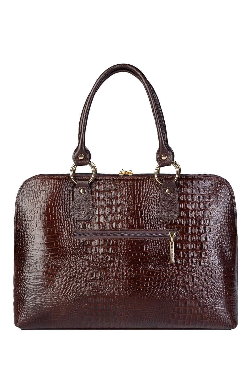 Pasta grande em couro croco Izabela - Enluaze