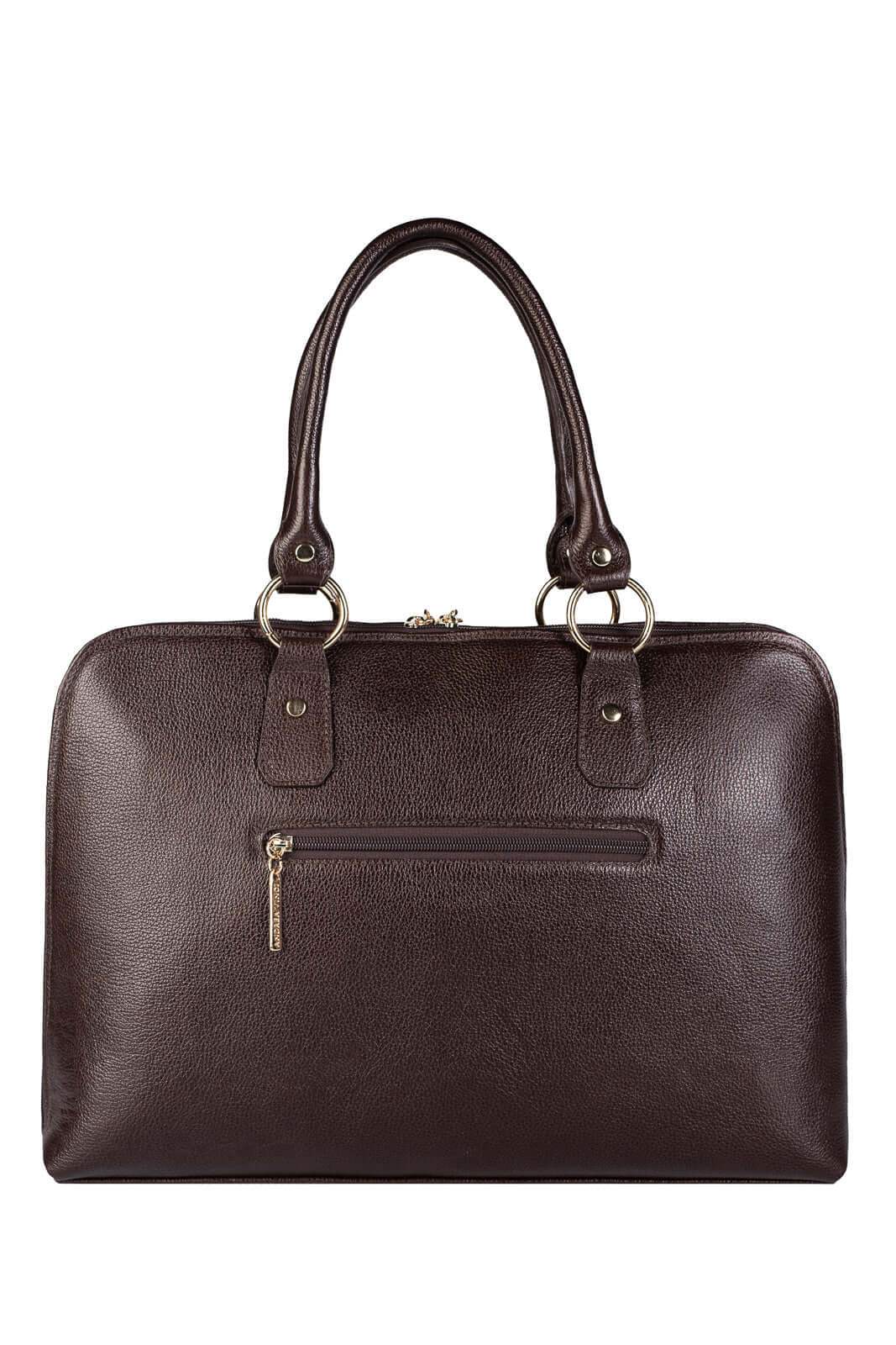 Pasta grande em couro liso Izabela - Enluaze