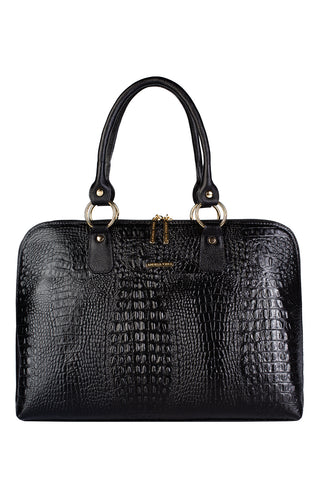 Pasta grande em couro croco Izabela