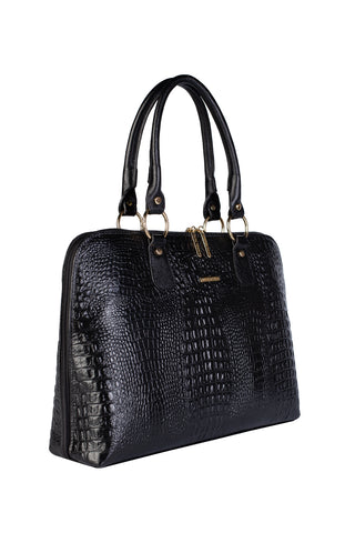 Pasta grande em couro croco Izabela