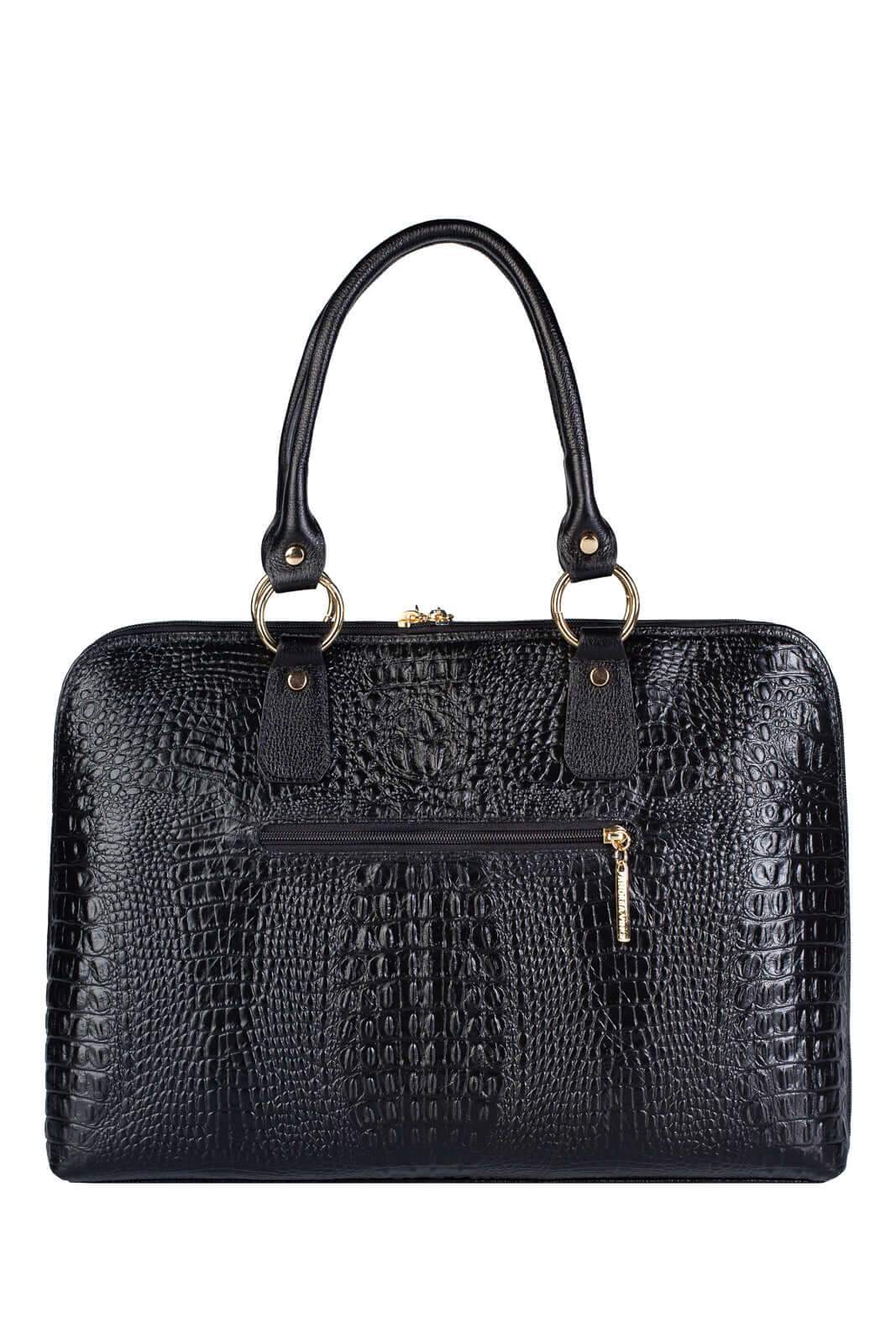 Pasta grande em couro croco Izabela - Enluaze