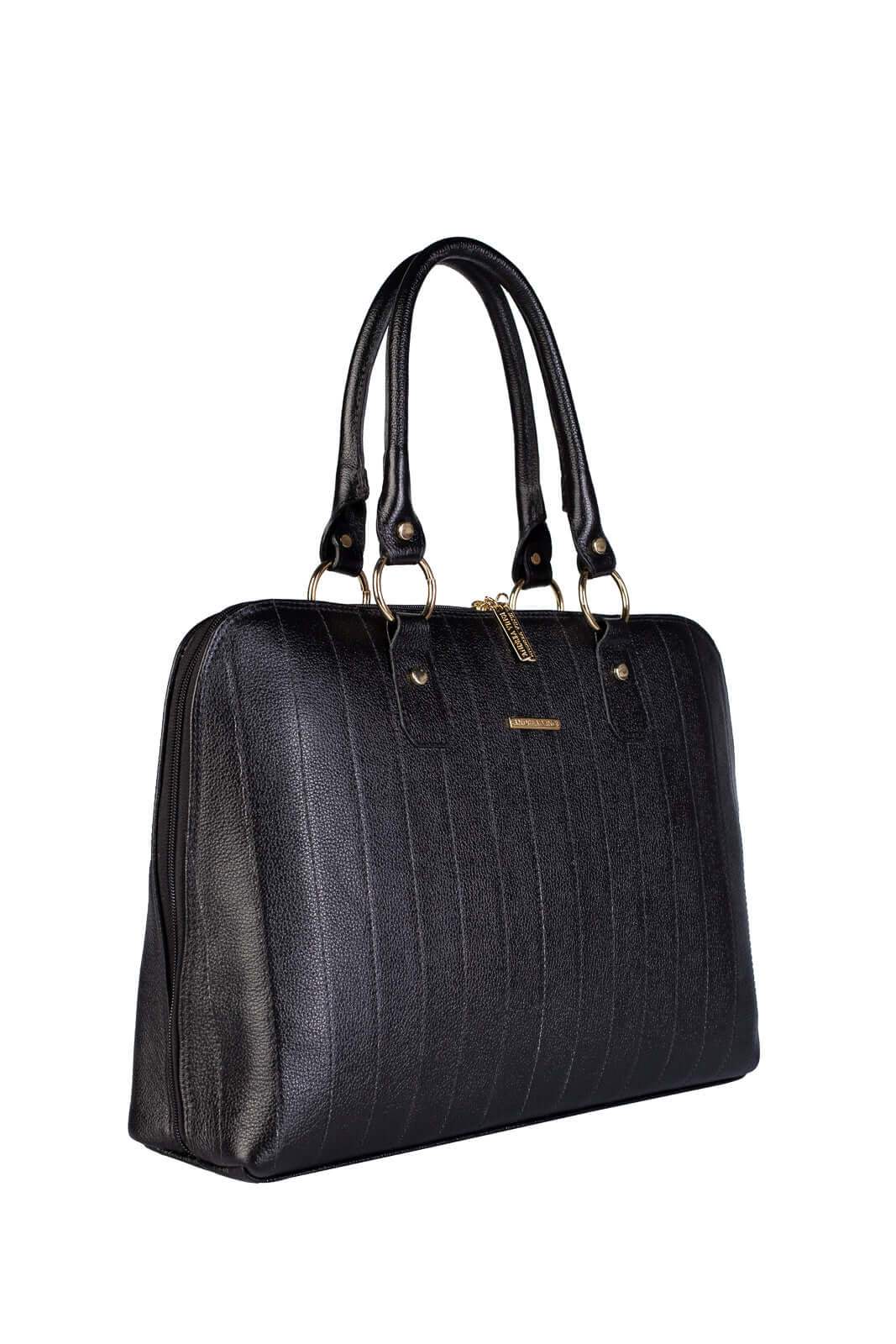 Pasta grande em couro liso Izabela - Enluaze