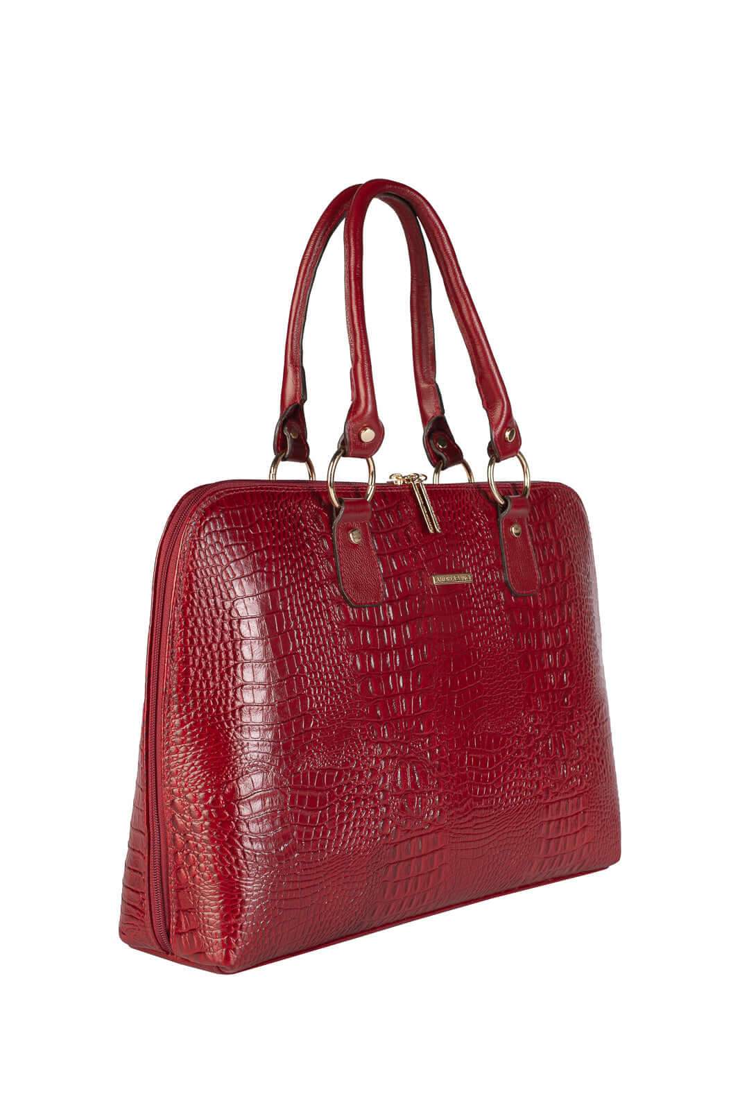 Pasta grande em couro croco Izabela - Enluaze